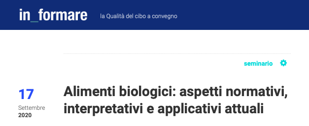 Alimenti biologici: aspetti normativi, interpretativi e applicativi attuali